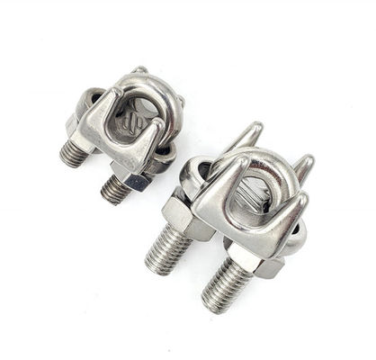 গুণমান  DIN 741 Drop Forged Stainless Steel Wire Rope Clamp For Cable End Connections কারখানা