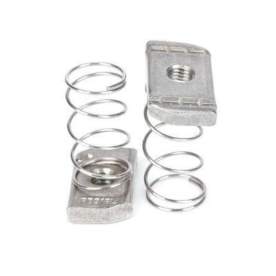 গুণমান  Stainless Steel Spring Channel Nuts Precision Machined Galvanized/Zinc/Nickel Plated Chamfered Edges for Mining Application কারখানা
